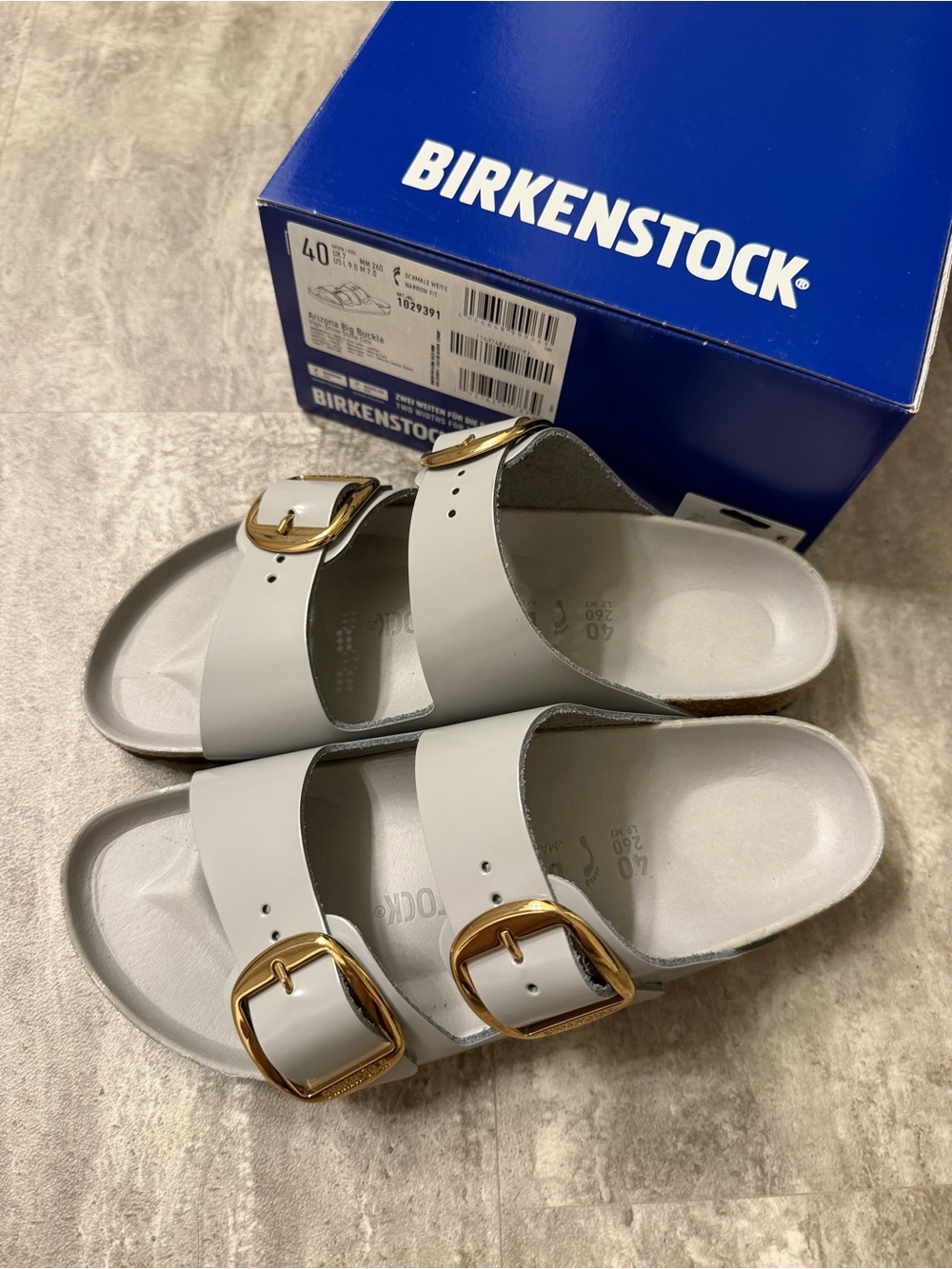 NIB Birkenstock Arizona Big Buckle High Shine Sandals US9-9.5 - Picture 4 of 9